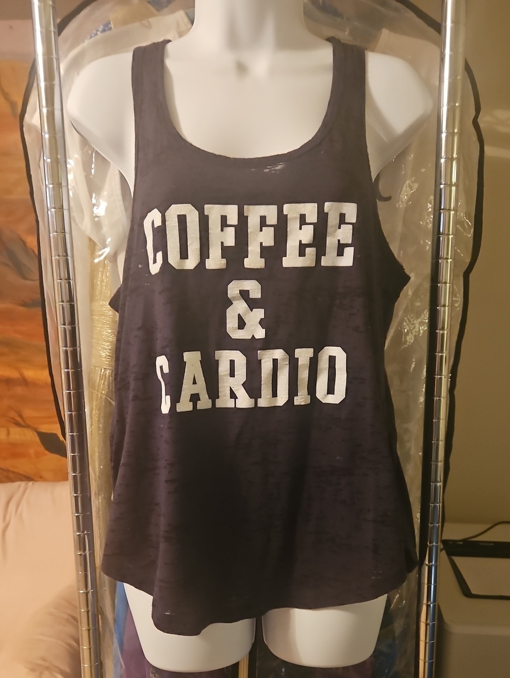 Coffee & Cardio Black Women's Graphic Tank Top